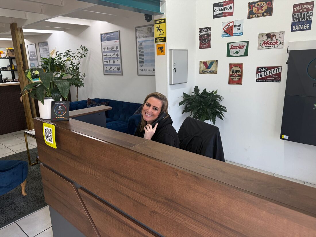Atlantic Auto Clinic receptionist taking a booking call